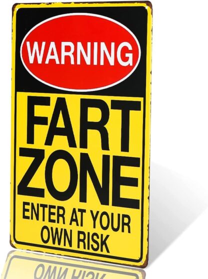 8x12 inch -Warning Signs Fart Zone Enter at Your Own Risk Vintage Signs