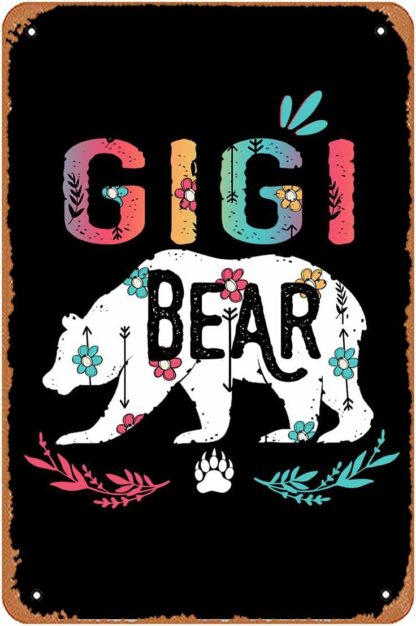 8x12 inch Arrow Art – Gigi Bear – Wooden Hanging Scroll Frame Art Print