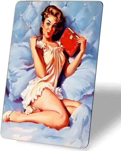 8x12 inch Girl Retro Signs Tin Sign,bathroom art wall decor