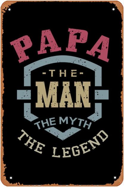 8x12 inch Papa The Man The Myth – Back – Wooden Hanging Scroll Frame