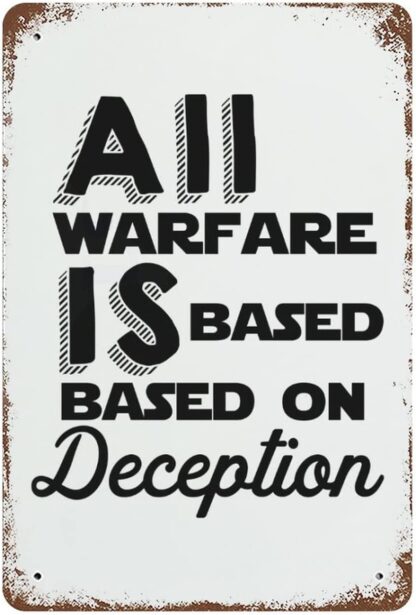 8x12 inch All Warfare is Based on Deception Metal Sign Wall Decor Art Plaque