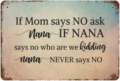 8x12 inch If Mom Says NO Ask Nana If Nana Says No Who are We Kidding Nana