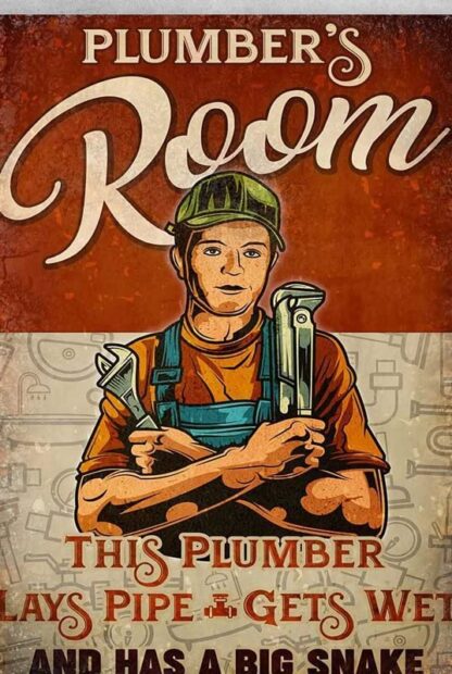 8x12 Inches Plumber Poster Plumber's Room This Plumber Lays Pipe