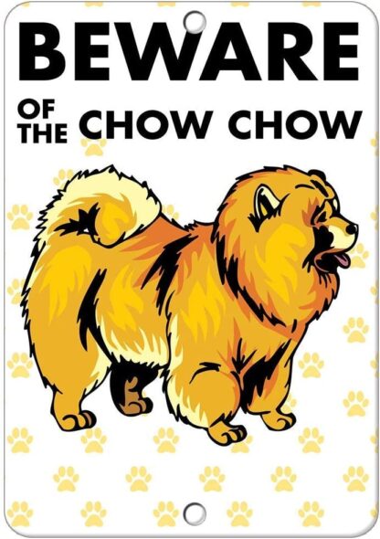 8x12 inch Beware of Chow Chow Dog Metal Sign Funny Aluminum Tin Sign