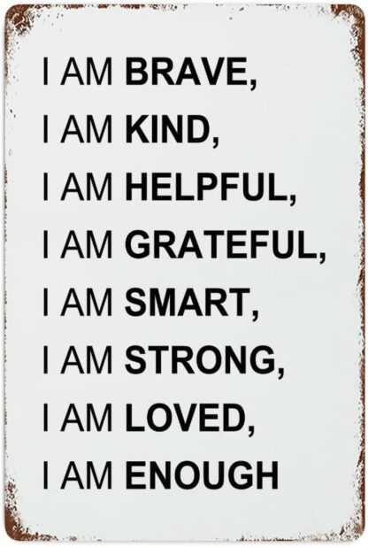 8x12 inch Wall Decor I Am Brave Metal Sign