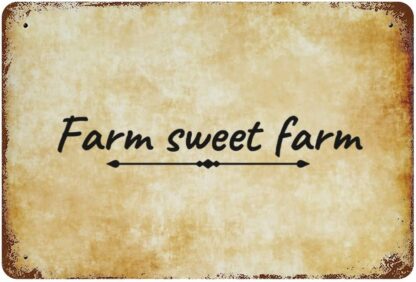 8x12 inch Farm Sweet Farm Metal Tin Sign with Saying Retro Aluminum