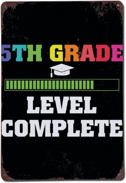 8x12 inch Graduation 5th Grade Level Complete Metal Sign