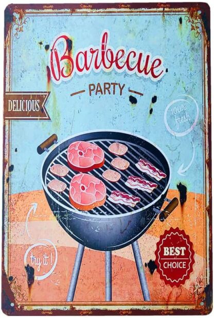 8x12 inch BBQ Kebab Hamburger Popcorn Hot Dog Fries Cupcake Metal Tin Signs