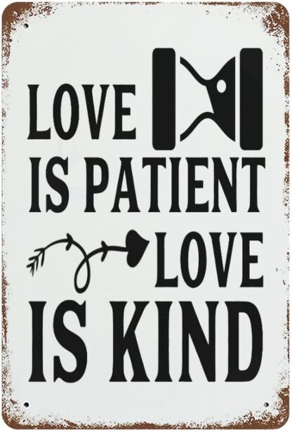 8x12 inch Tin Signs Love is Patient, Love is Kind Vintage