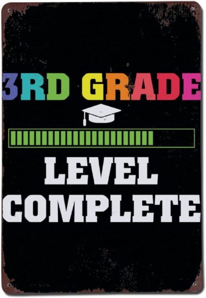 8x12 inch Graduation 3rd Grade Level Complete Metal Sign