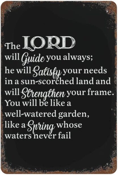 8x12 inch The Lord Will Guide You Always Retro Tin Signs