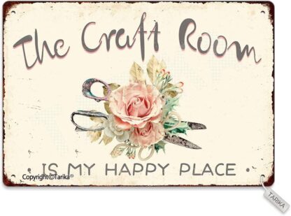 8x12 inch The Craft Room is My Happy Place Metal Vintage