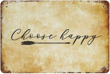 8x12 inch Choose Happy Metal Tin Sign with Saying Retro