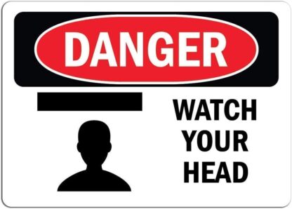 8x12 inch Danger Warning Watch Your Head,Vintage Look Reproduction Metal Tin Sign