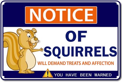 8x12 inch Squirrel Sign Squirrels Warning Signs Danger Funny Gifts Metal Tin Sign