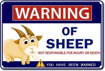 8x12 inch Sheep Sign Beware of Goat Signs Warning Sheeps Decor