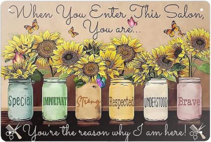 8x12 inch Metal Tin Sign of Sunflower Style Poster, Sunflower Vintage Retro Sign