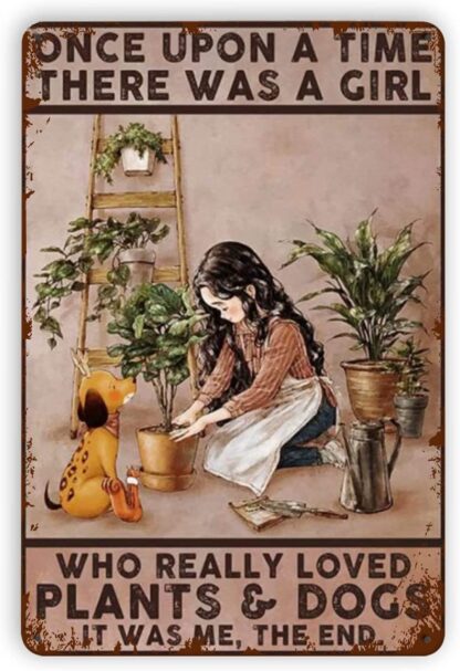 8x12 inch Tin Signs There was A Girl Who Really Loved Plants &amp