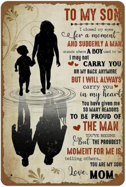 8x12 inch to My Son Wall Art Mom and Son Poster Carry You in My Heart Gift