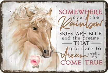 8x12 inch Metal Sign Horse Somewhere Over The Rainbow