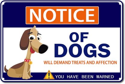 8x12 inch Dogs Warning Sign Friendly Dog Notice Sign Funny Dogs Coop Decor