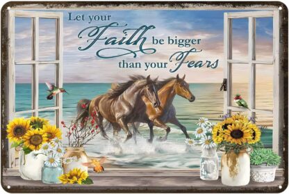 8x12 inch Metal Sign Let Your Faith Be Bigger Than Your Fears Inspirational Tin Sign