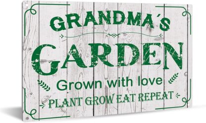 8x12 inch Farmhouse Grandma's Garden Rules Tin Sign