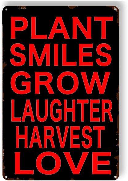 8x12 inch Plant Smiles Vintage Retro Tin Metal Sign