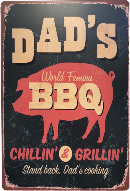 8x12 inch Dad's BBQ Metal Signs Bar Pub Diner Barbeque Sign Vintage Poster