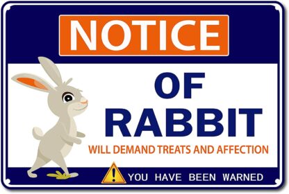 8x12 inch Beware of Rabbit Sign Easter Rabbits Warning Signs