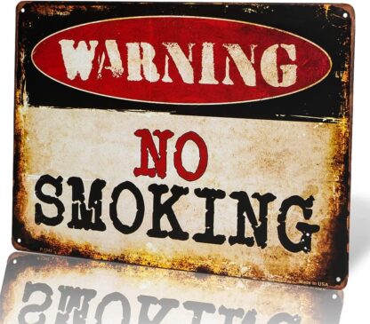 8x12 inch -Warning NO Smoking Metal Sign Garage Shop Bar Living Room