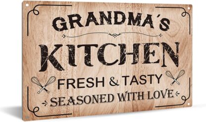 8x12 inch Farmhouse Grandma's Kitchen Rules Tin Sign