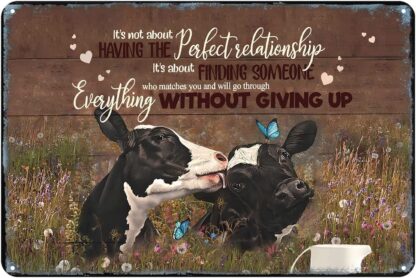 8x12 inch Metal Sign Farming Cows Everything Without Giving Up