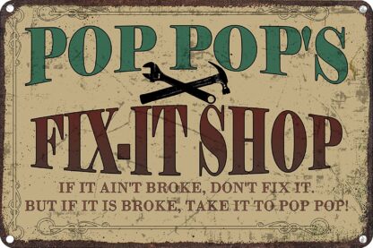 8x12 inch Papa Gifts - If Papa Can't Fix It No One Can Vintage Tin Signs