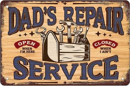 8x12 inch Retro Funny Metal Sign Sheet Signs Tin Sign, Dad's Repair Service