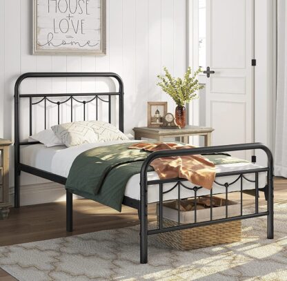 Black Twin Size Metal Bed Frame