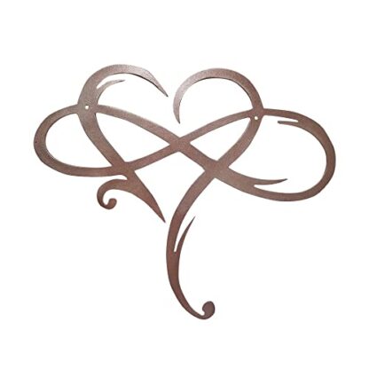 Champagne Infinity Heart Metal Wall Decor, Unique Infinity Heart Love Sign - Image 8