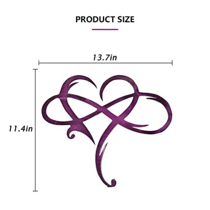 Purple Infinity Heart Metal Wall Decor, Unique Infinity Heart Love Sign - Image 7