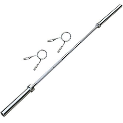 7ft Silver Iron Olympic Barbell Bar Weight Lifting Bar Weight Workout Gym Fits 2-inch - Image 10