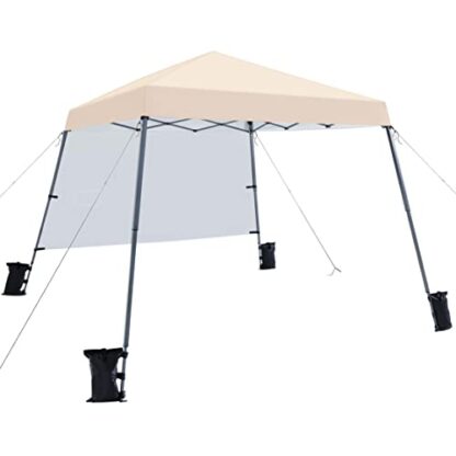 Beige Pop Up Canopy Tent with 1 Sun Shade Wall, Lightweight Instant Tent - Image 10