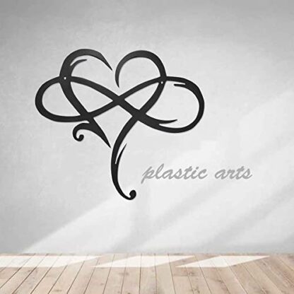 Black Infinity Heart Metal, Unique Infinity Heart Wall Decor Love Sign - Image 4