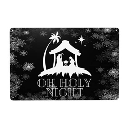 8x12 inch Christmas Sign Oh Holy Night Signs Oh Holy Night Metal Tin Sign