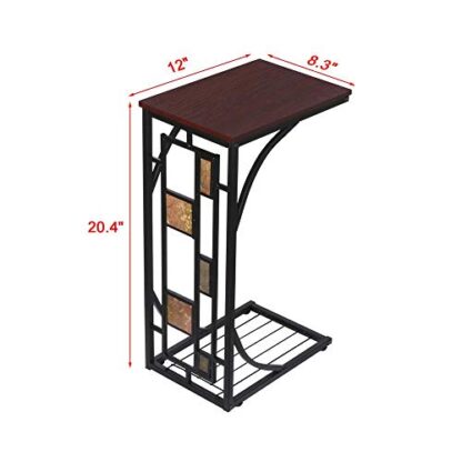 Brown C Table End Table Sofa Side Table Slides - Image 7