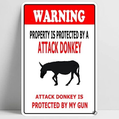 8x12 inch Warning Beware of Donkey Funny Countryside Decoration Farm TIN SIGN