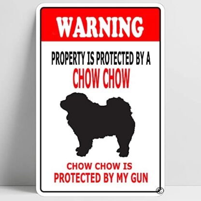 8x12 inch Warning Beware of Chow Chow Funny Metal Sign