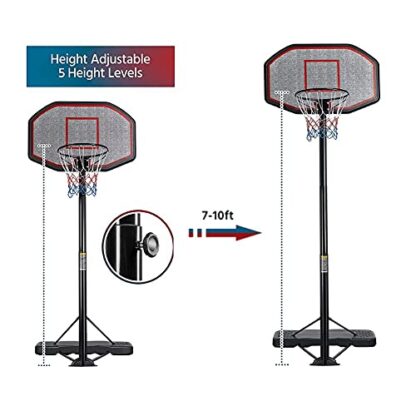 Red Portable Youth Sports Basketball Stand, 7-10ft Movable Basketball Hoop - Image 7