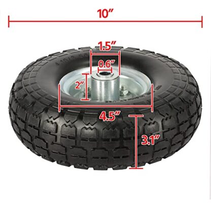 8-pack Black Solid Wheelbarrow Tires Sack Truck Cart Wheel 5/8-inch Bearings - Image 9