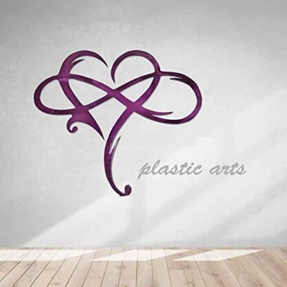 Purple Infinity Heart Metal Wall Decor, Unique Infinity Heart Love Sign - Image 4