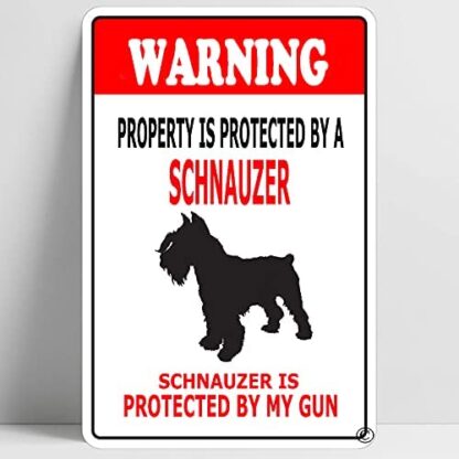 8x12 inch Warning Beware of Schnauzer Funny Metal Sign