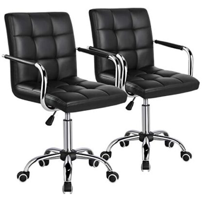 2PCS Black Desk Chairs/Office Chairs with Arms/Wheels - Image 10